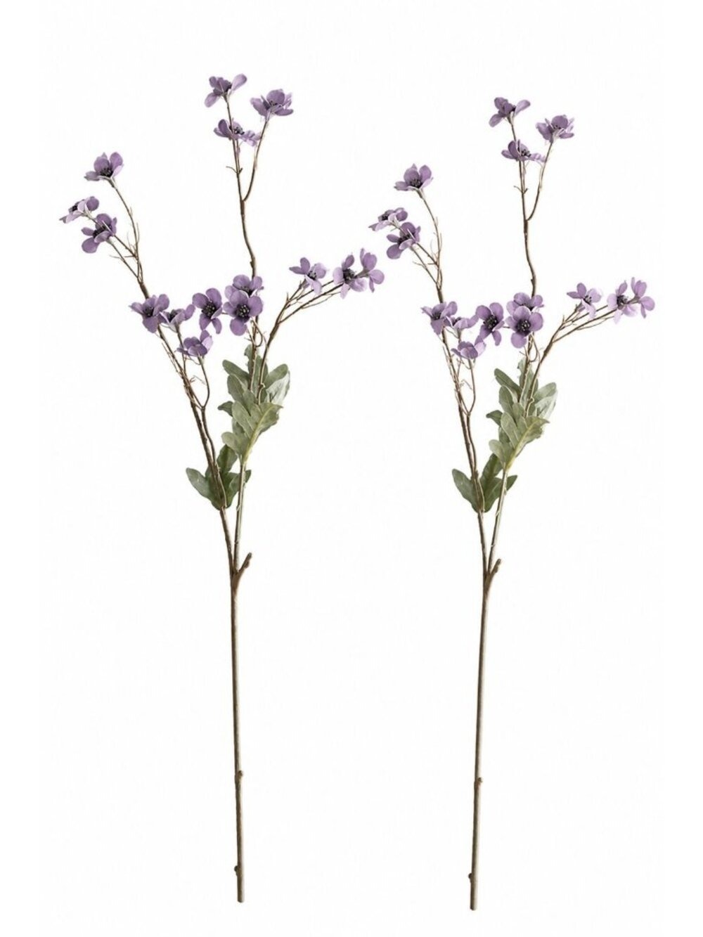 Dusty Lavender Faux Flower Stem Set Purple Wildflower